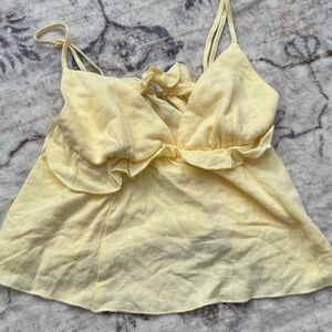 Garage Yellow Ruffled Women's Top